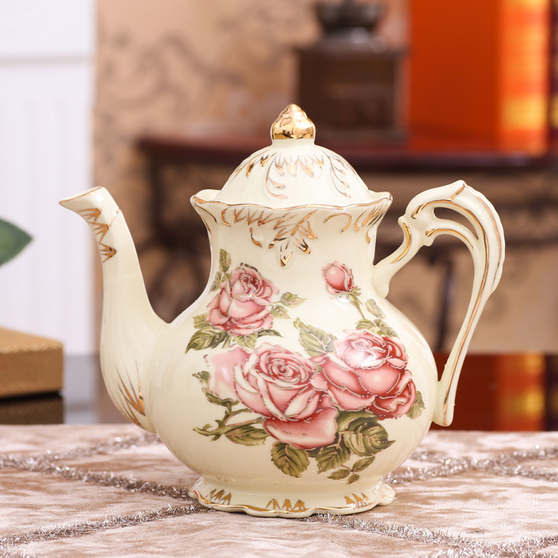 Bộ Ấm Trà/Cà Phê Bằng Gốm Sứ Phong Cách Châu Âu