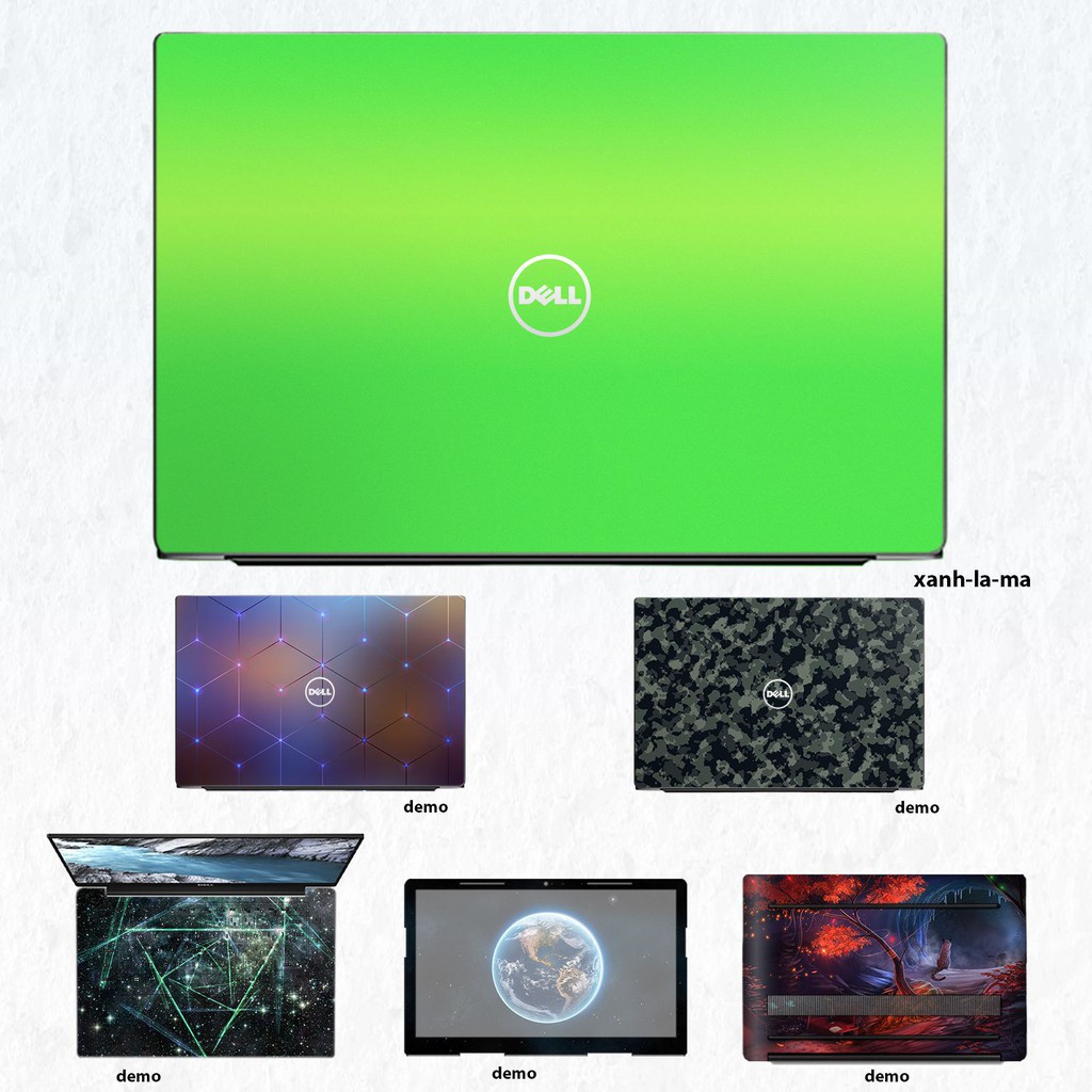 Skin dán Laptop Dell màu Chrome xanh lá mạ (inbox mã máy cho Shop)