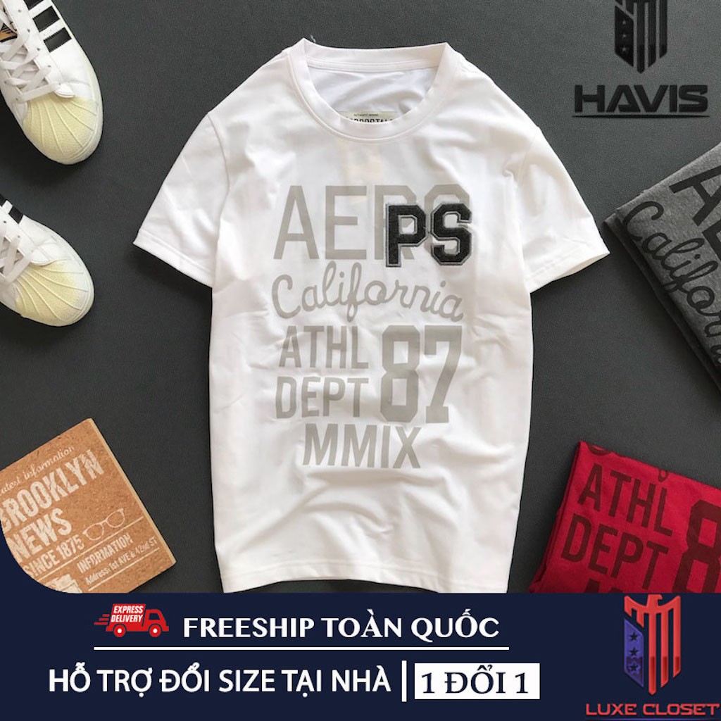 Áo thun nam tay ngắn Havis phối hoạ tiết in và thêu mẫu mới năng động ASTD054 | BigBuy360 - bigbuy360.vn