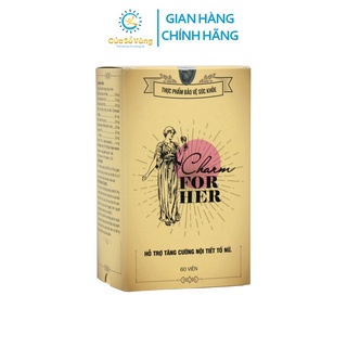 Charm For Her  Cửa Sổ Vàng Tăng Cường Nội Tiết Tố Nữ, Giảm Các Triệu Chứng Tiền Mãn Kinh (60 viên/hộp)
