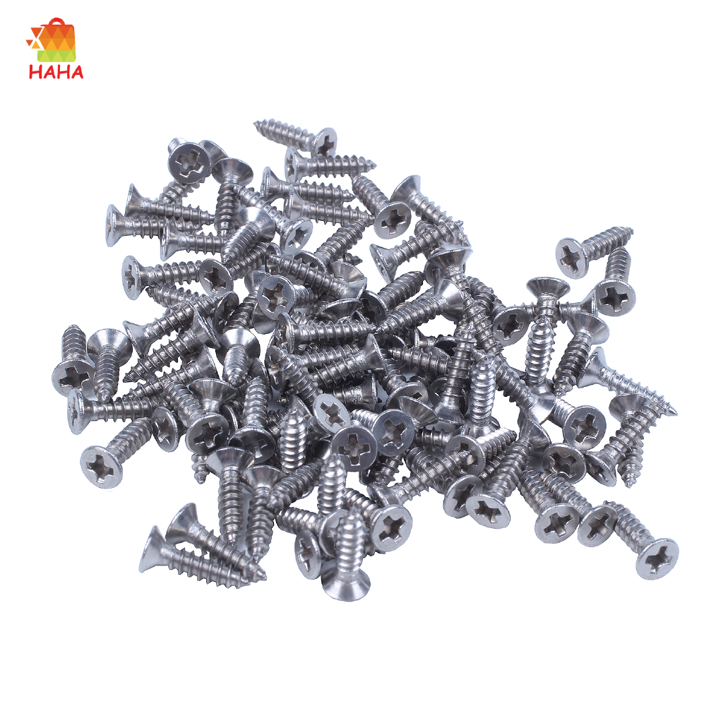 Bộ 100 Ốc Vít Tự Cắt Bằng Thép Không Gỉ 12x3mm