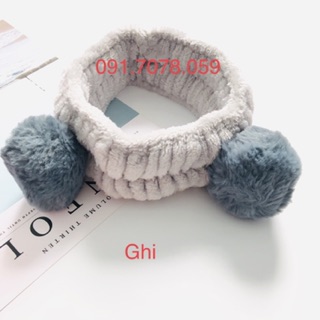 Băng đô cài tóc bông tròn mềm mịn