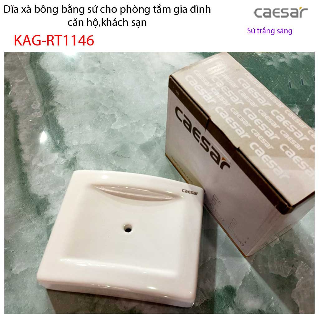 Kệ sứ phòng tắm, dĩa đựng xà bông Caesar KAG-RT1146