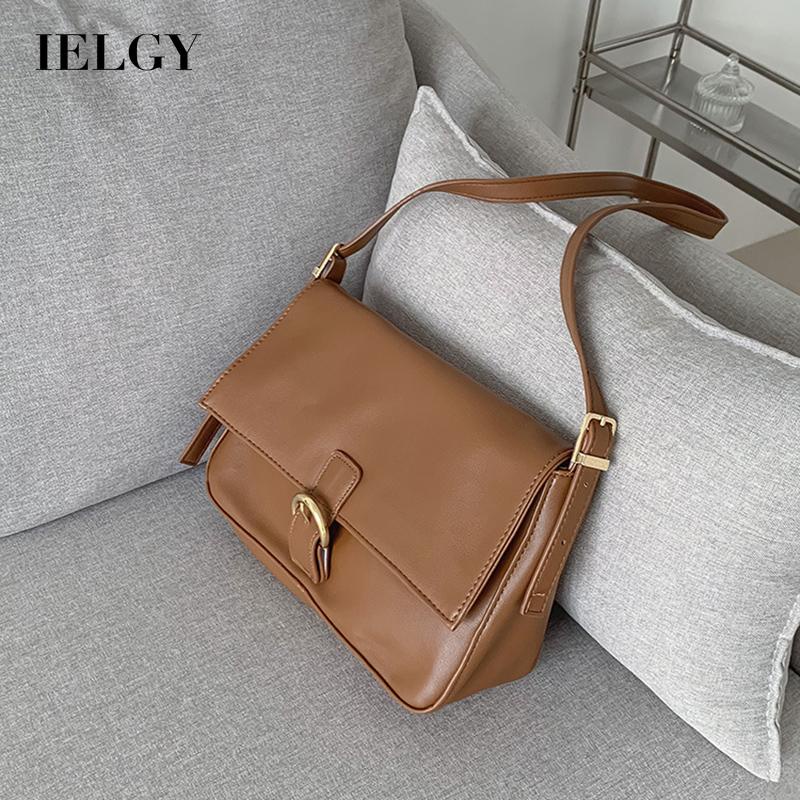 Túi đeo chéo màu sắc đơn giản sức chứa lớn có khóa thời trang cho nữ