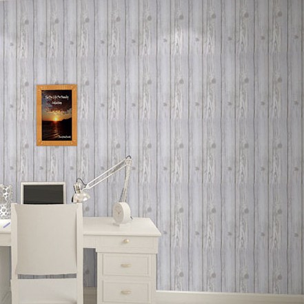 1 mét Decal giấy dán tường giả ván xám sọc khổ 45cm keo sẵn