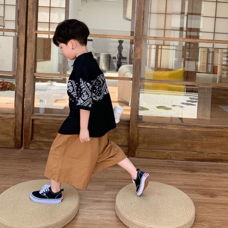 Set Áo Thun Tay Ngắn Và Quần Short Thời Trang Mùa Hè Cho Bé Trai