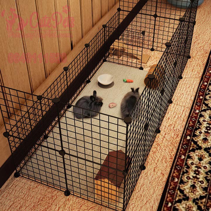 [Tặng 2 chốt] Tấm ghép chuồng kim loại phủ sơn tĩnh điện 35x35cm - CutePets Phụ kiện chó mèo Pet shop Hà Nội