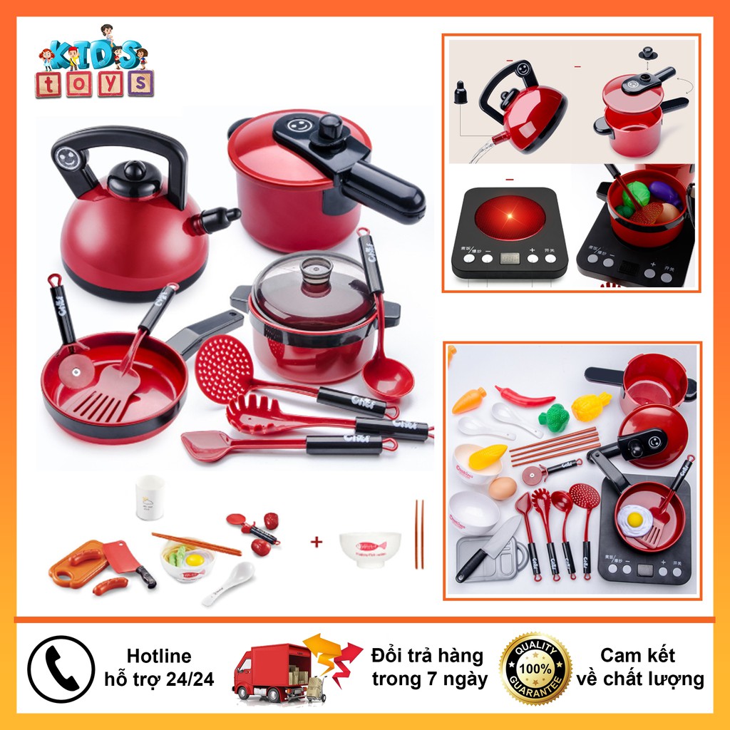 Đồ Chơi Nấu Ăn 36 Món Chi Tiết đầy đủ dụng cụ nhà bếp và thực phẩm nhập vai Giúp Bé Phát Triển Kĩ Năng
