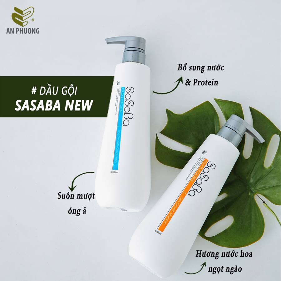 Xả hoàn hình Sasaba chai bầu cho tóc khô hư tổn 800ml