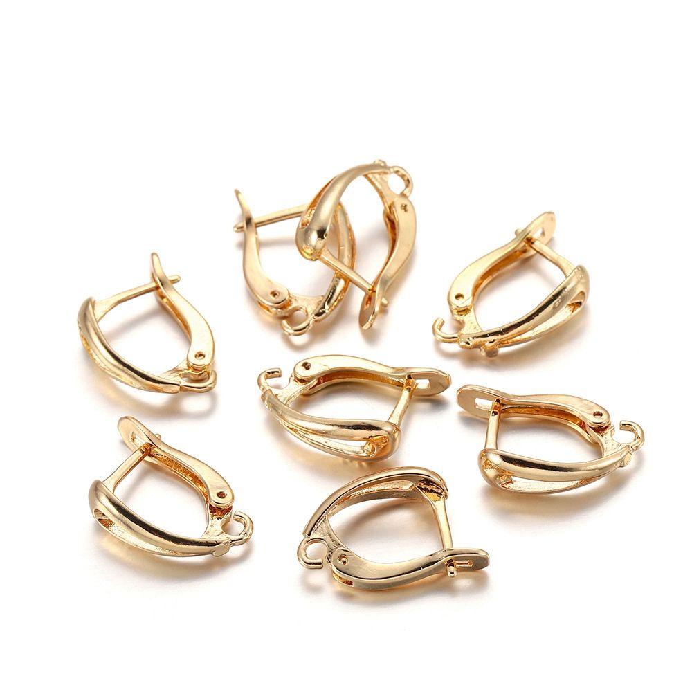 BSUNS Set 6 Móc Khuyên Tai Dạng Hở Màu Vàng Kim Phong Cách Pháp