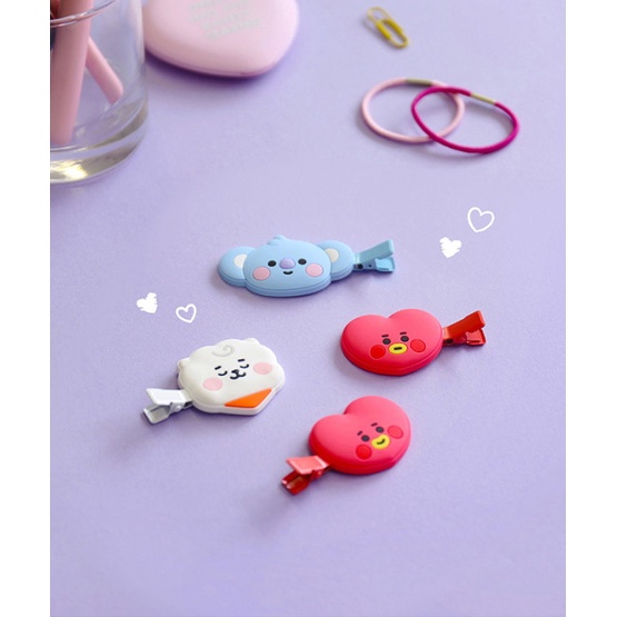 Bộ 1 / 2 Kẹp Tóc BTS BT21 Dễ Thương Cho Bé Gái
