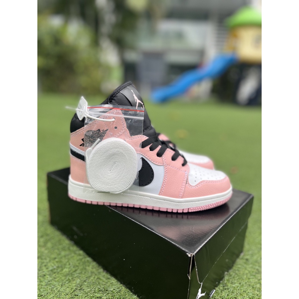 Giày Jordan Hồng Cổ Cao , Giày JD1 Hồng Trắng Cao Nữ Siêu Đáng Yêu Bản Đẹp 2022 Full Box Bill
