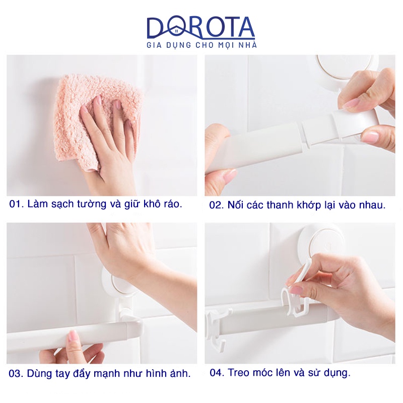 Kệ nhà tắm dán tường DOROTA giá để bếp đa năng treo khăn Towel Rack không cần khoan AW556