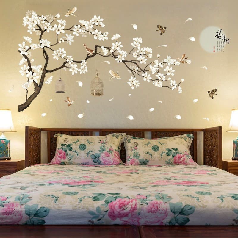 decal dán tường hoa mai