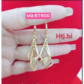 bông tai  nữ mạ vàng dáng dài nhẹ nhàng sáng bóng htj