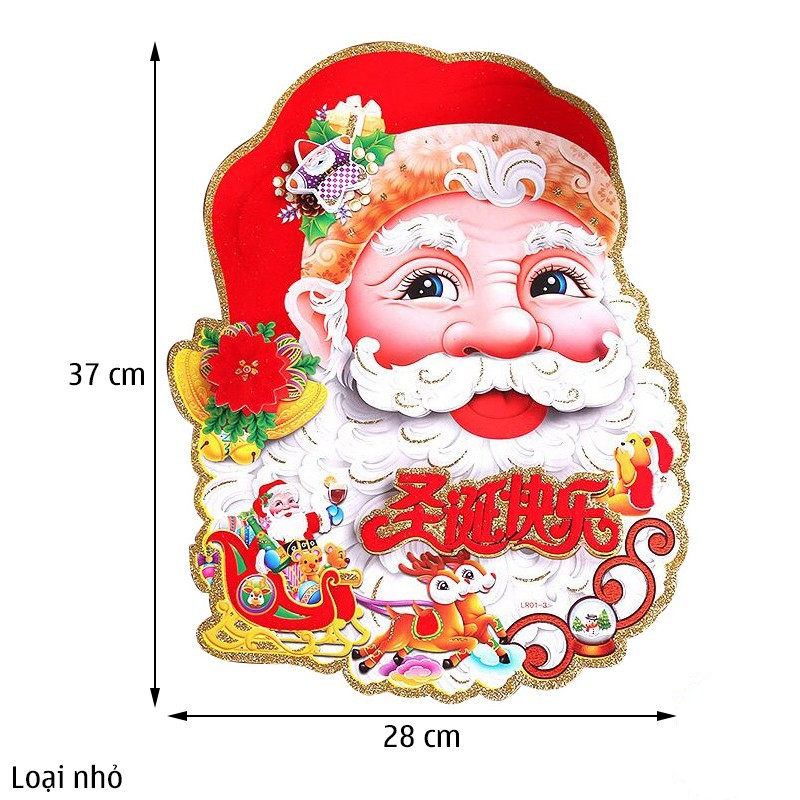 Bộ 2 hình dán ông già noel trang trí nhà cửa cực đẹp (GDT02)