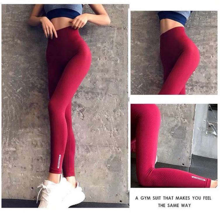 Quần Tập Gym Nữ Tập Yoga [LEGGING] Dài Naqi Logo Nhí [ĐỒ TẬP GYM NỮ]