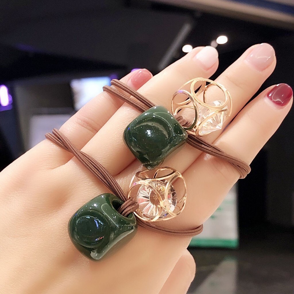 Set 5 Dây buộc tóc dây chun cột tóc đính đá phong cách Hàn Quốc