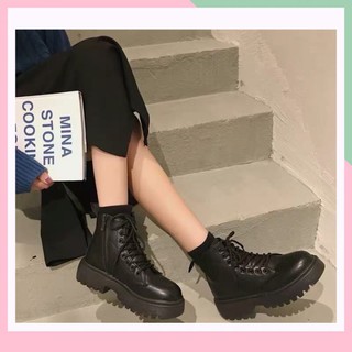 Boots Nữ 2 Khóa Kéo, Giày Boot Đế Chiến Binh Ngầu Bôt Ullzang Basic
