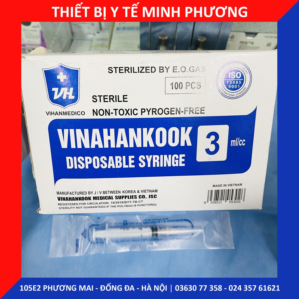 [Bán lẻ 10 chiếc] Bơm tiêm 1 lần Vinahankook 3ml