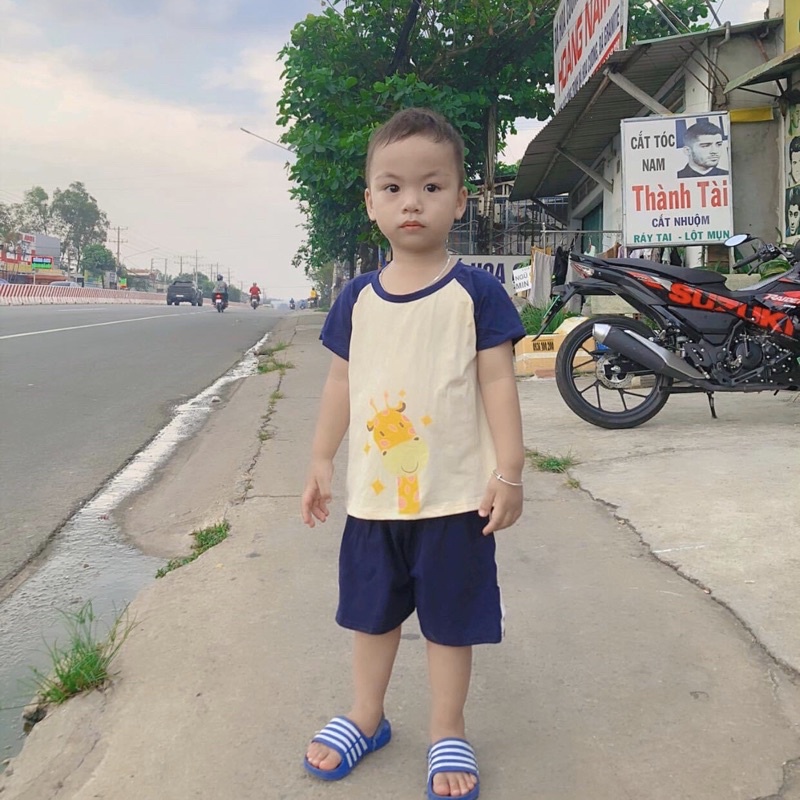 ẢNH THẬT 💗 Bộ mặc nhà cho bé chất cotton tàu siêu mềm mại thấm hút mồ hôi tốt - Bộ quần áo bé trai bé gái