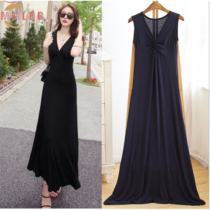 Đầm Dài Vải Modal cotton plus size Thời Trang Gợi Cảm Cho Nữ