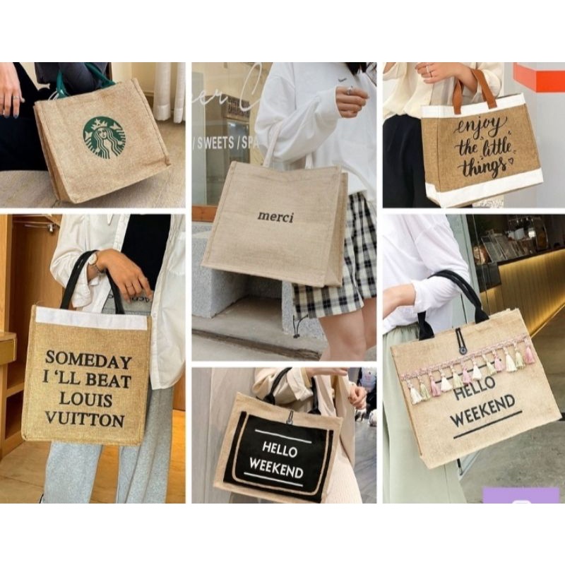Các loại mẫu túi cói VINTAGE size to đi biển