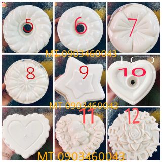 Sét  12 mẫu  khuôn  rau câu  3d siêu  hót  nhựa  tốt  19-20cm
