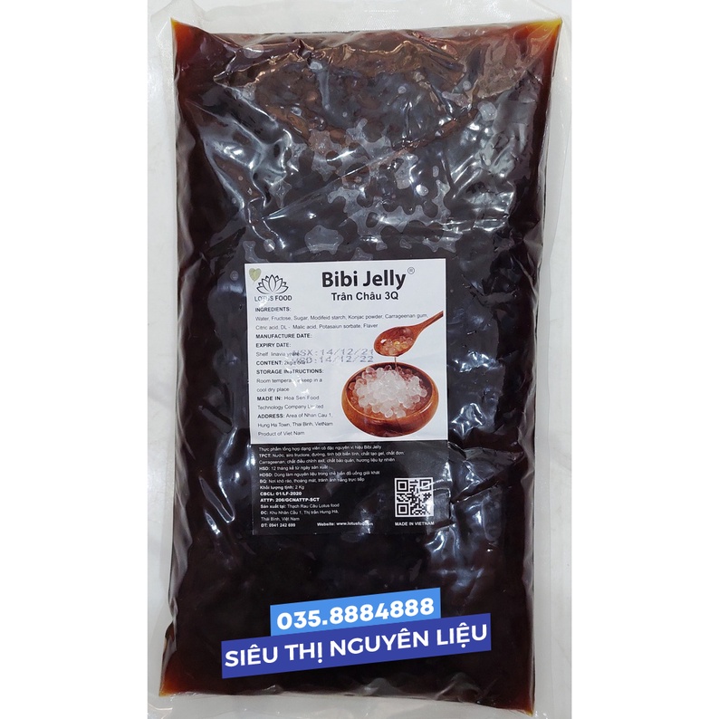 Trân Châu Caramel Đen 3Q Bibi Jelly - Túi 2Kg