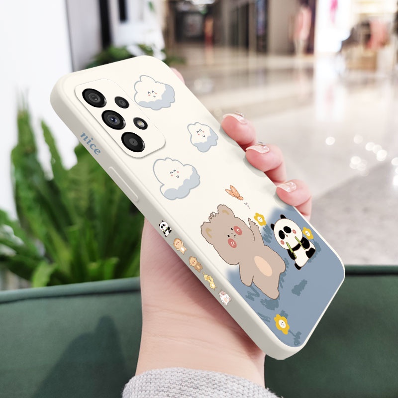 Ốp Điện Thoại Bằng Silicon Họa Tiết Gấu Trúc Dễ Thương Cho Samsung Galaxy A73 A53 A33 A23 5G
