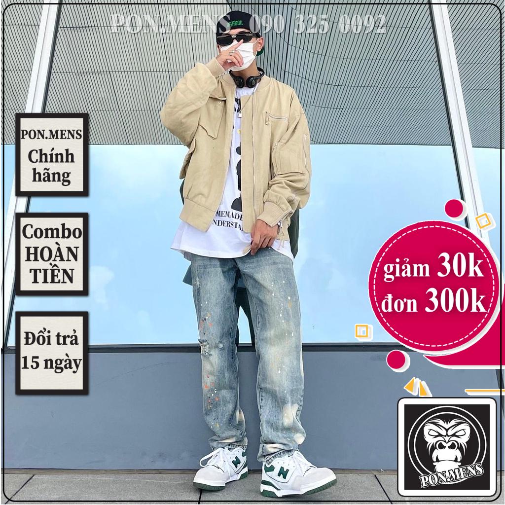 Quần jean ống rộng nam nữ unisex wash sơn đẹp mới hà nội hcm Pon.mens