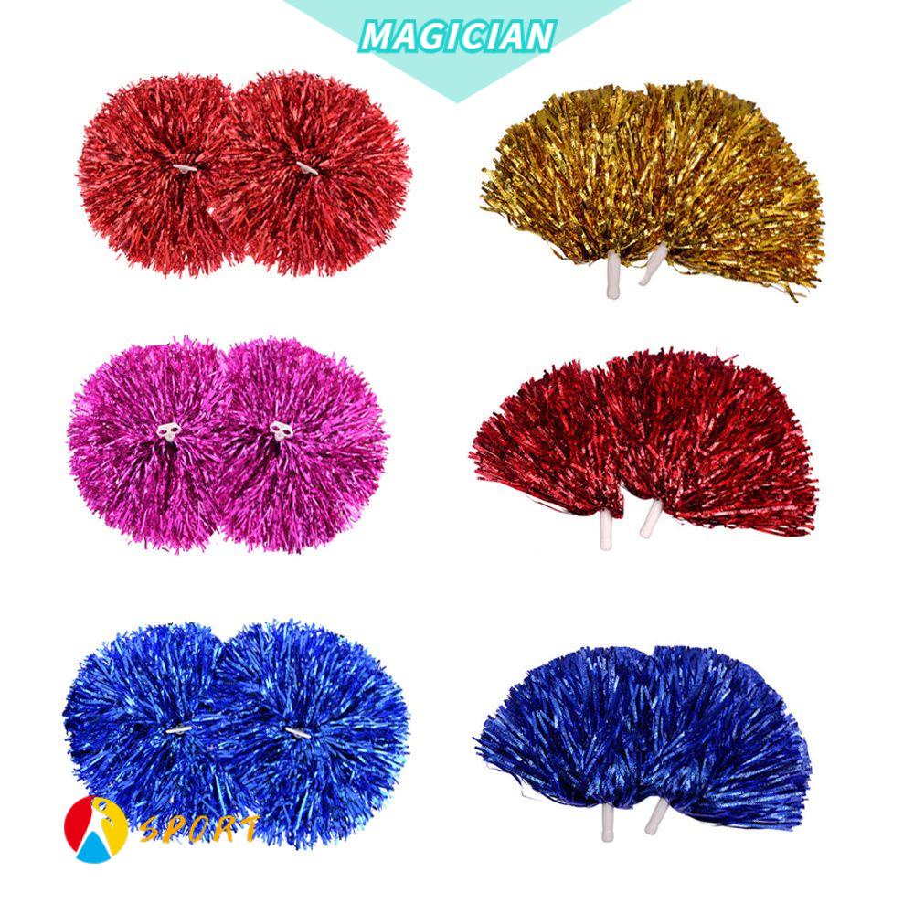 🔸MAGIC🔹 6pairs Concert Cheerleading Cheering Ball Double hole handle Dance Party Decorator Cheerleader pompoms Fancy Competition Flower 2 styles Dress Costume Club Sport Supplies