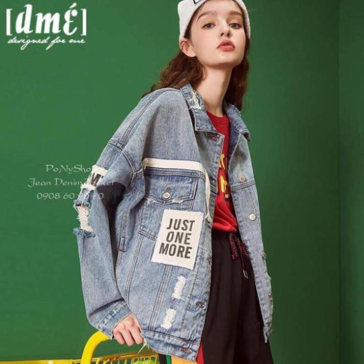 Áo Khoác JEAN XANH in ONE MORE Nam Nữ Unisex