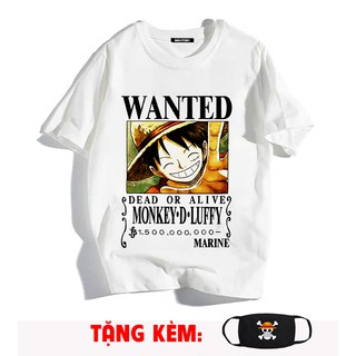 🔥SALE 50%🔥 Áo Thun Luffy Truy Nã màu trắng