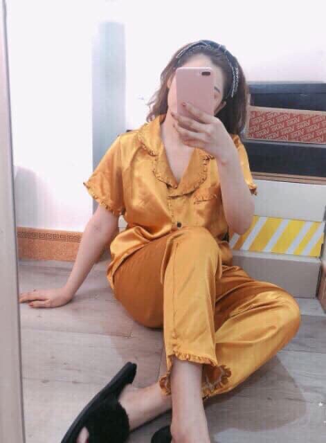 [MÀU MỚI] ĐỒ BỘ PIJAMA LỤA VIỀN BÈO - TAY NGẮN QUẦN DÀI | BigBuy360 - bigbuy360.vn