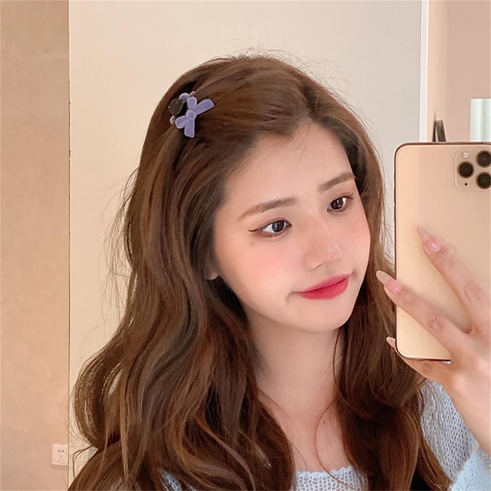 Nơ cài tóc MIHAN1 màu đỏ chất liệu nhung thời trang cho nữ