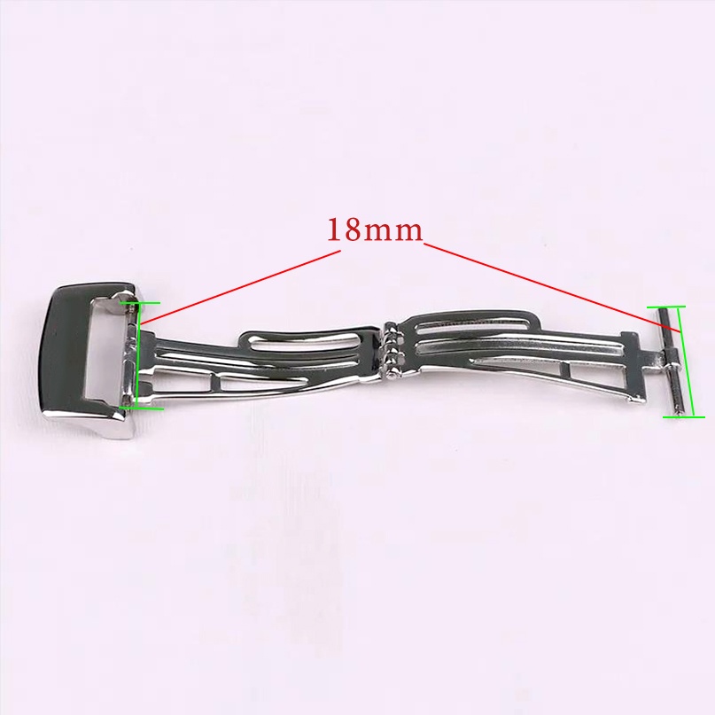 Khóa Gài 18mm Dạng Gập Cho AP GA2100 Dây Đeo Đồng Hồ Bằng Da Cao Su Màu Bạc/Đen/Vàng Hồng