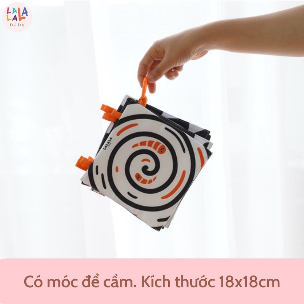 Thẻ vải kích thích thị giác cho bé. Bộ ĐỒ CHƠI 5 CHẤT LIỆU Lalala baby. THE5CL01