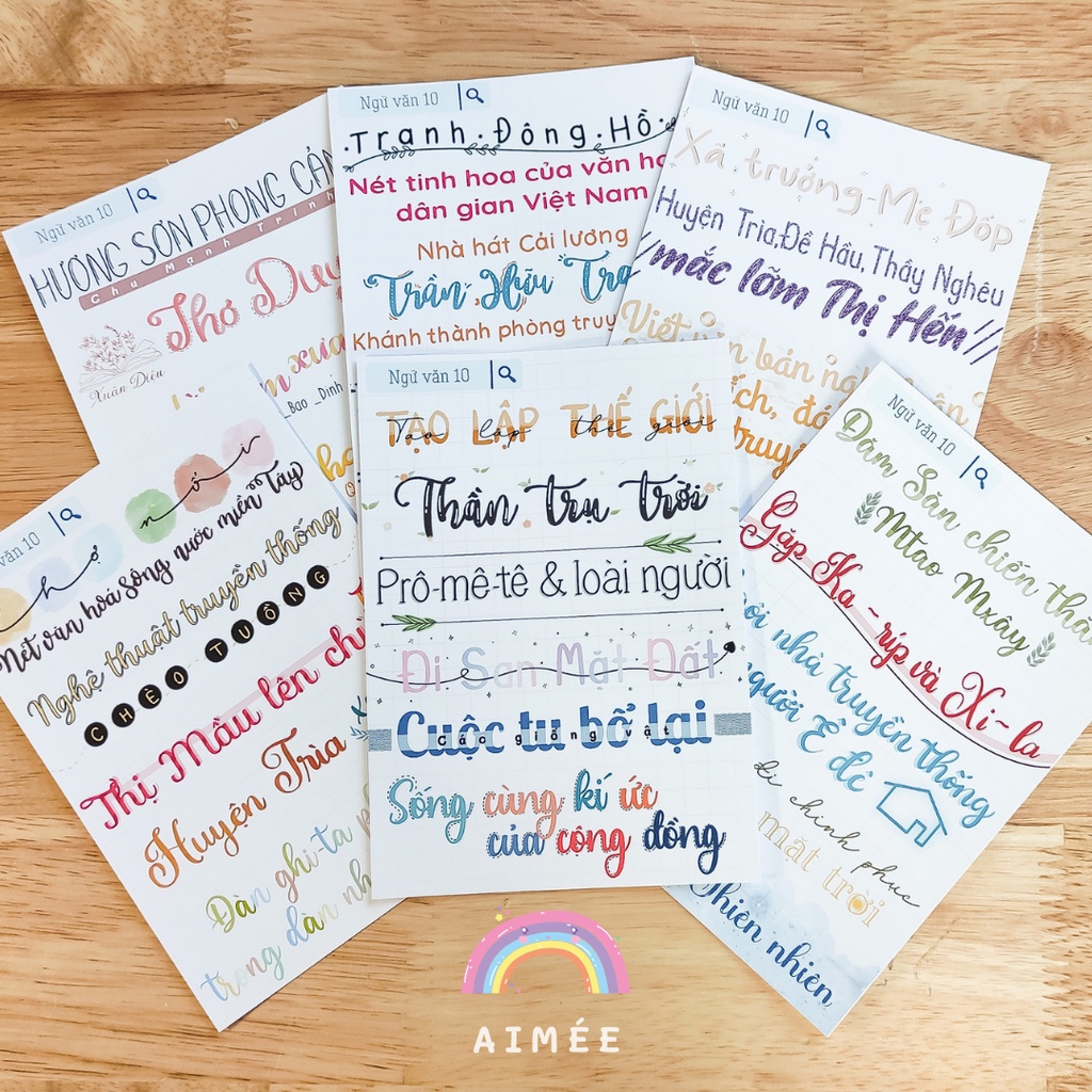 Sticker ngữ văn 10, tiêu đề văn học 10 MỚI  | Aimée