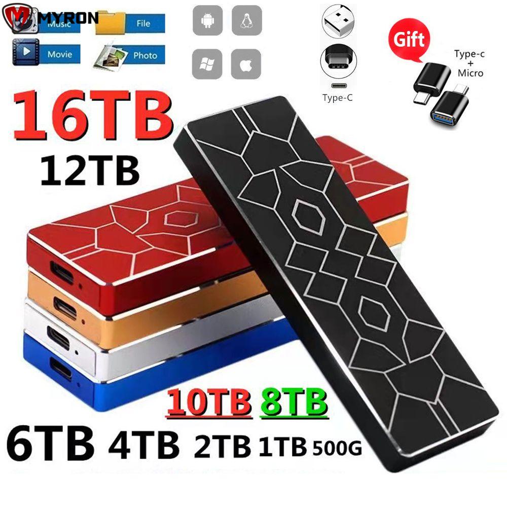 MYRON 4TB 6TB 8TB 10TB Laptop Mobile Hard Disk Phone External Storage M.2 SSD Portable High Speed Solid State Drive Tablet USB 3.1 Type-C/Multicolor | BigBuy360 - bigbuy360.vn