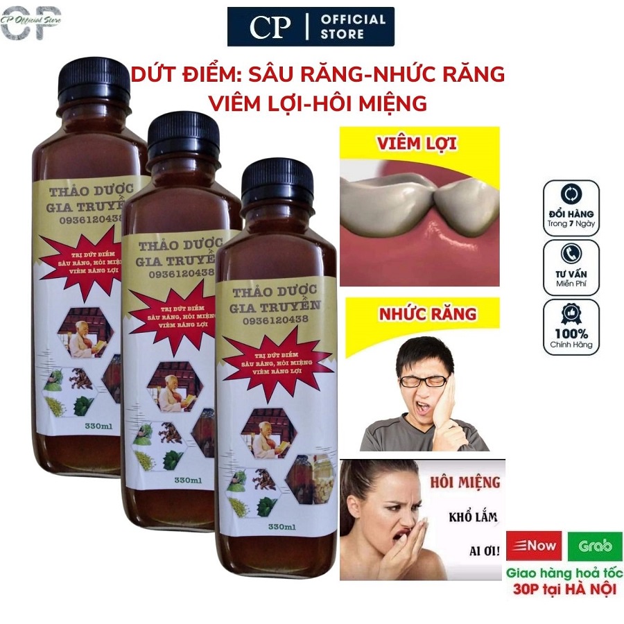 Combo 3 chai nước ngậm, xúc miệng, thảo dược hết hôi miệng, sâu răng,