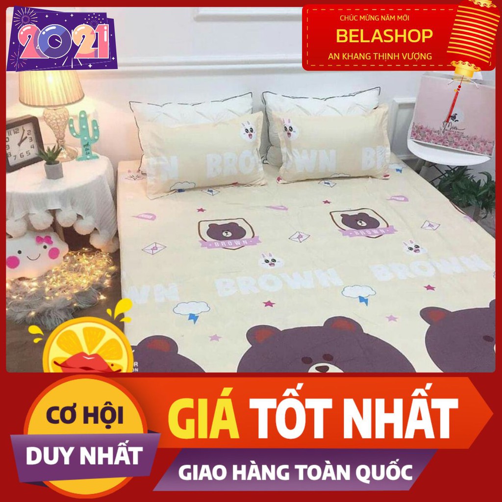 Bộ ga gối Drap 1m6 Cotton Poly Vikona mã 15