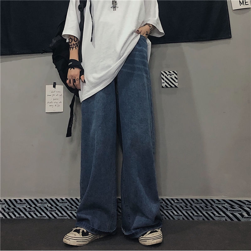 Quần jeans dài ống rộng lưng cao phong cách trẻ trung năng động cho học sinh | BigBuy360 - bigbuy360.vn