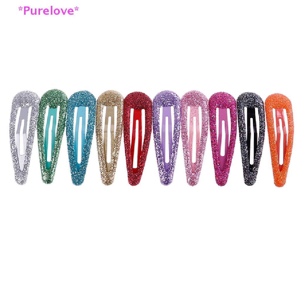 Set 10 Kẹp Tóc Kim Loại Lấp Lánh Thời Trang Cho Bé Gái Mới