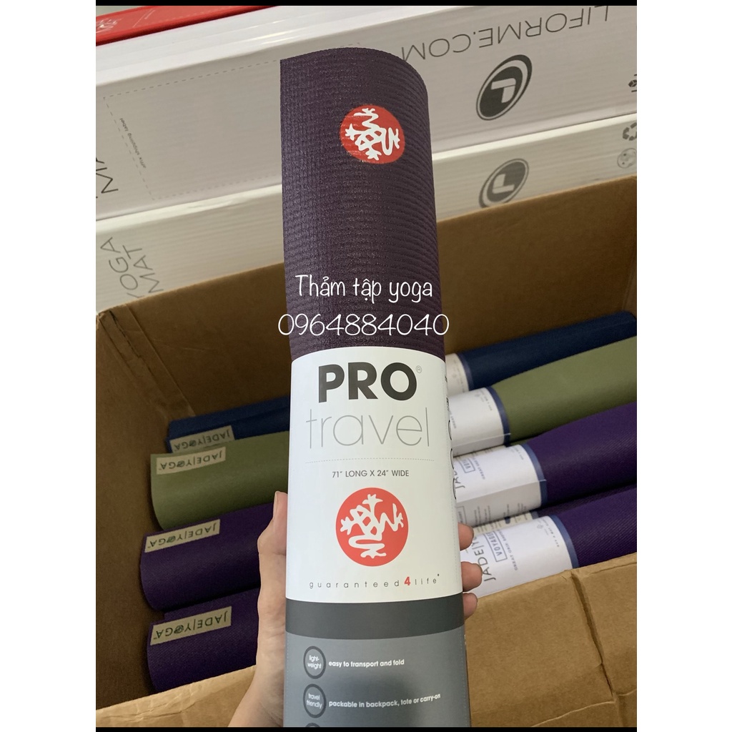 Thảm tập yoga - gym Manduka protravel 3mm chống trơn trượt, nhẹ , xếp gọn