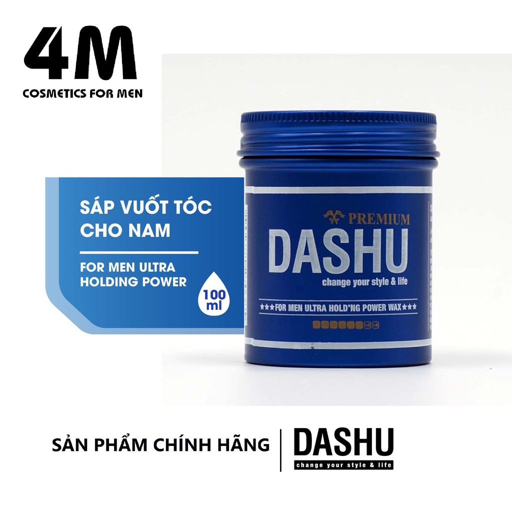 Sáp vuốt tóc kiểu layer, side part Dashu Premium Ultra Holding Power 100ml