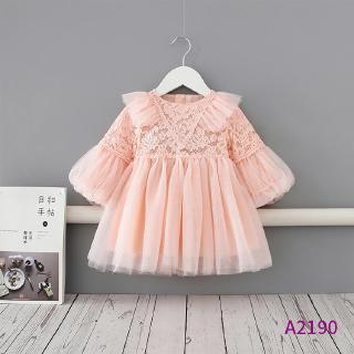 Đầm công chúa phối lưới xinh xắn cho bé gái