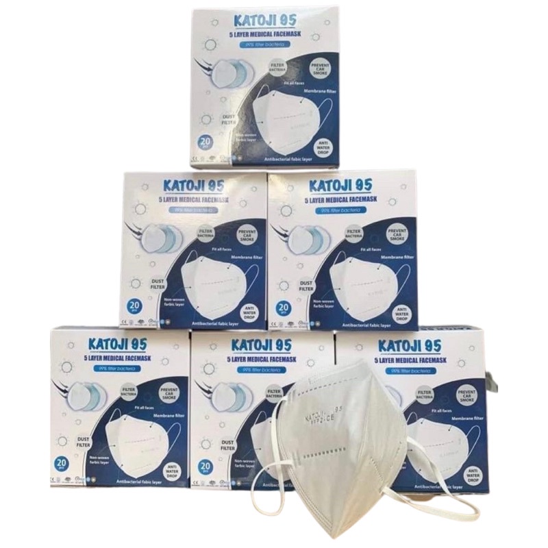 Khẩu Trang Y Tế 5 Lớp Katoji 95 (Hộp 20 Cái) - Katoji - Azzin Store