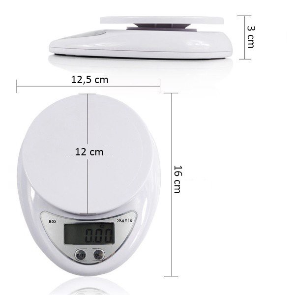 [Mã SR11JUNE5 giảm 20K đơn 50K] Cân Tiểu Ly 5 Kg Electronic Kitchen Scale – cân thực phẩm gia vị nhà bếp tiện dụng