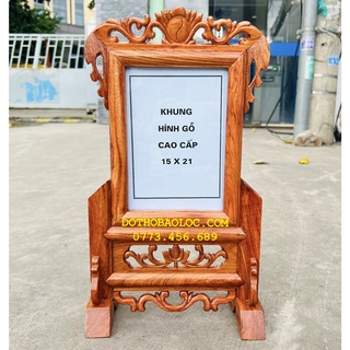 Khung ảnh thờ gia tiên để ảnh 15cmx21cm bằng gỗ hương